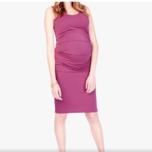 Ingrid & Isabel Sleeveless Bodycon Maternity Dress with Ruching - Picture 2 of 8
